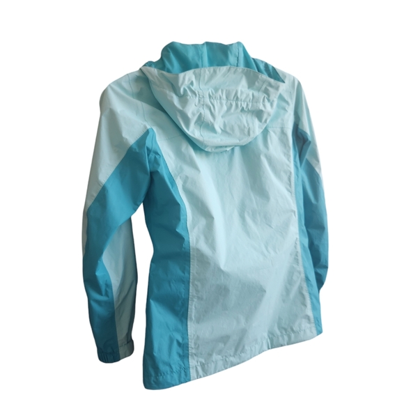 Columbia Women's Gorpcore Waterproof Full Zip Nylon Windbreaker Hoodie Aqua XS - Picture 4 of 13